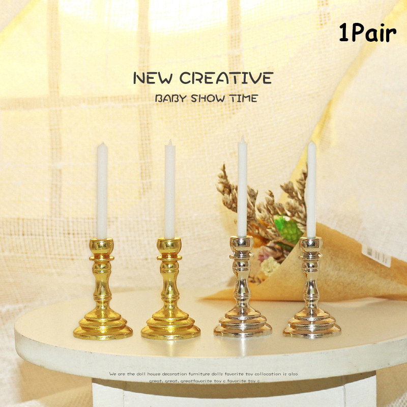 Candle Quotes - 1 Paar 1/12 Poppenhuis Miniatuur Metalen
