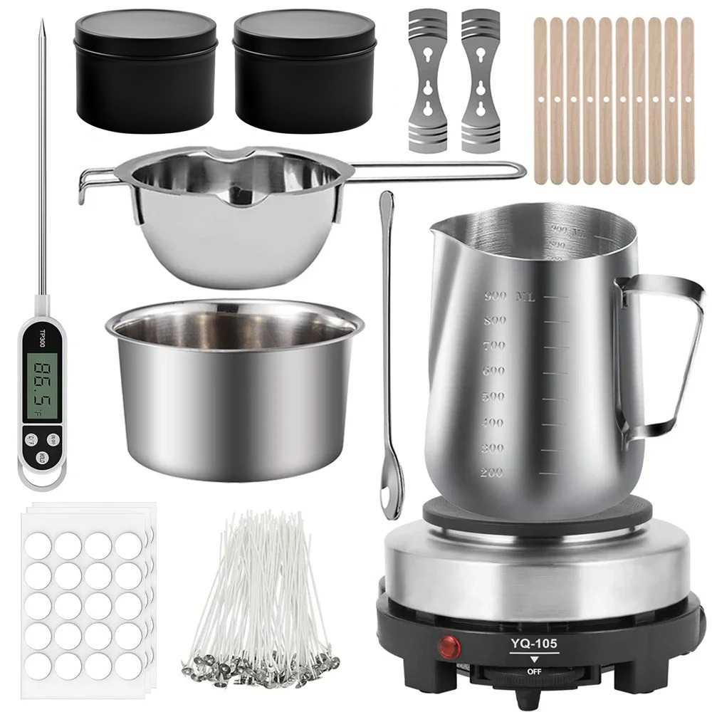 Wax Melting Pot - Glintmos DIY kaarsenmaakset met kookplaat, kaarsenmaakbenodigdheden