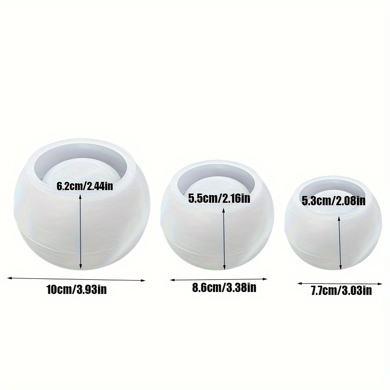 Candle Supplies Jars - 3pcs-Ronde Bloempot Siliconen Mal 3 Maten