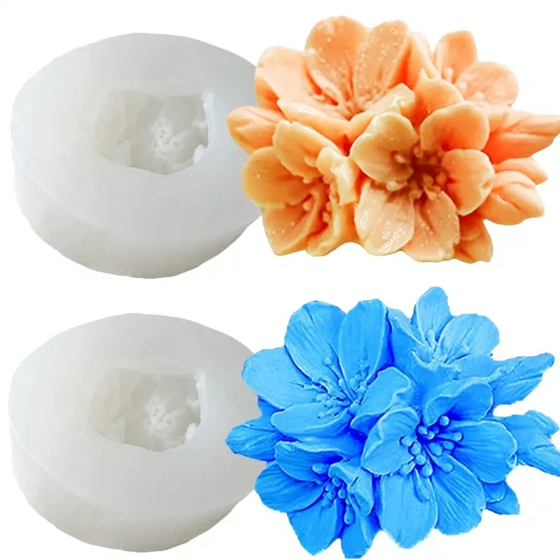 Candle Fragrance Supplies - 2-delige siliconen malenset, kersenbloesem-design, DIY gereedschap