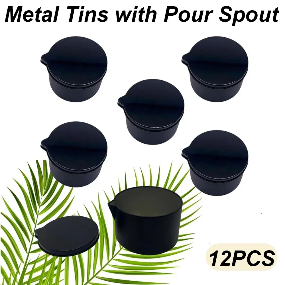 Candle Supplies Jars - 12 Stuks Zilver Zwart Metalen Blikken