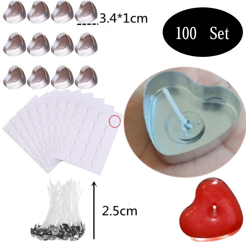 100 Sets hartvormige Lege Alum - Candle Supplies Jars recensie en prijs