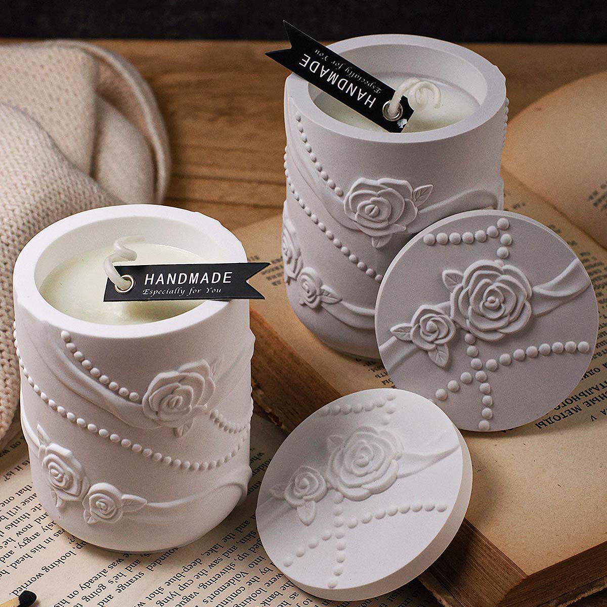 Beton bloemvorm kaars pot sili - Candle Supplies Jars recensie en prijs