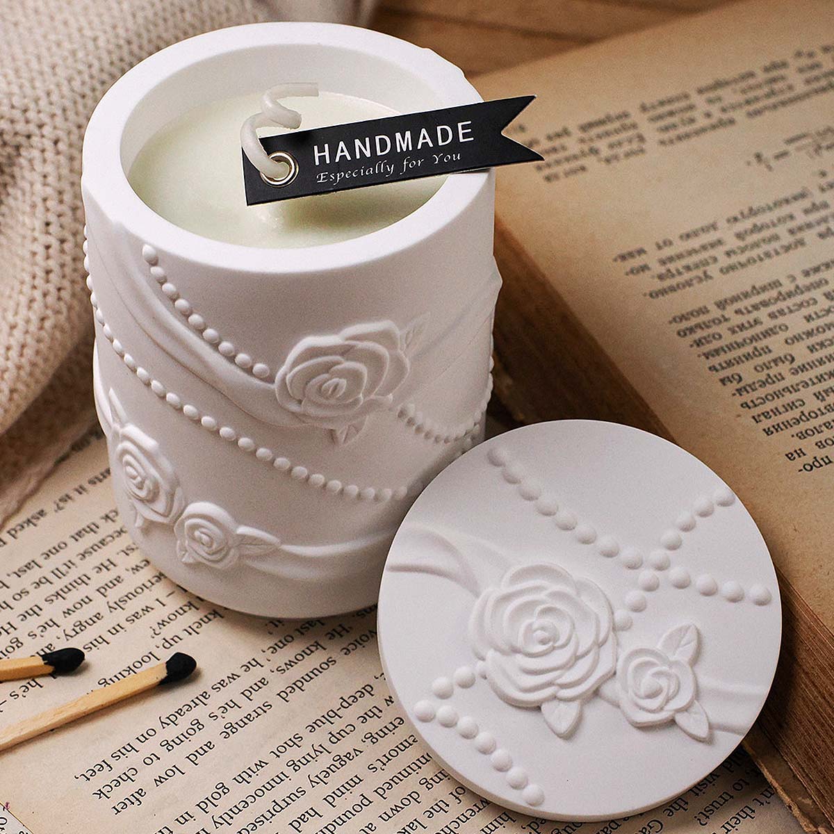 Beton bloemvorm kaars pot sili - Candle Supplies Jars recensie en prijs