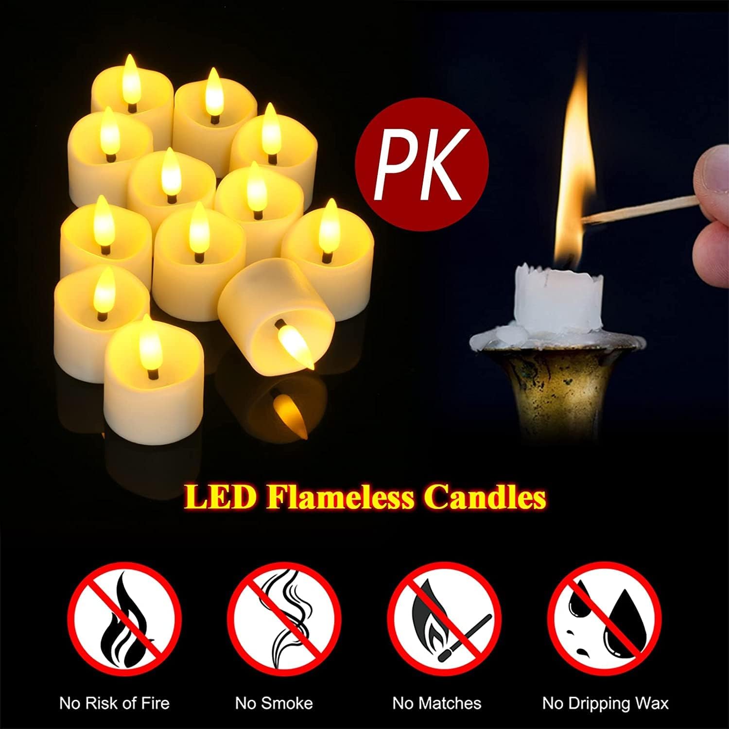 Op batterijen werkende vlamloz - Candle Quotes recensie en prijs