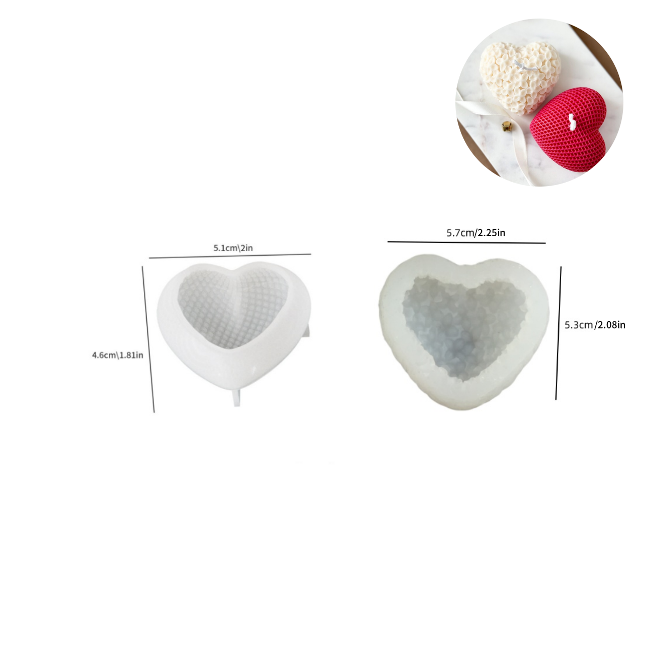 2 STUKS Liefdeskaarsvorm 3D Bl - Candle Fragrance Supplies recensie en prijs